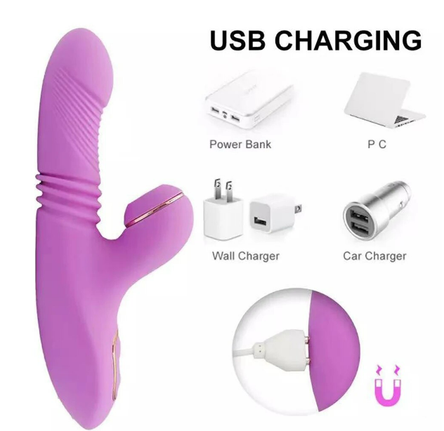 Vibrador succionador calentador con empuje