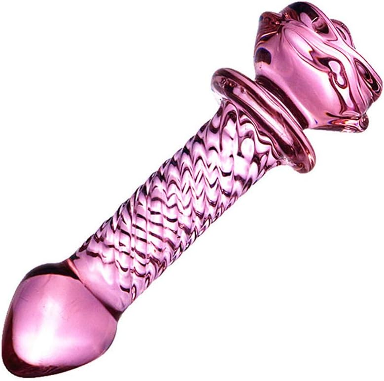 Dildo de vidrio ondulado vaginal y anal / 14 cms