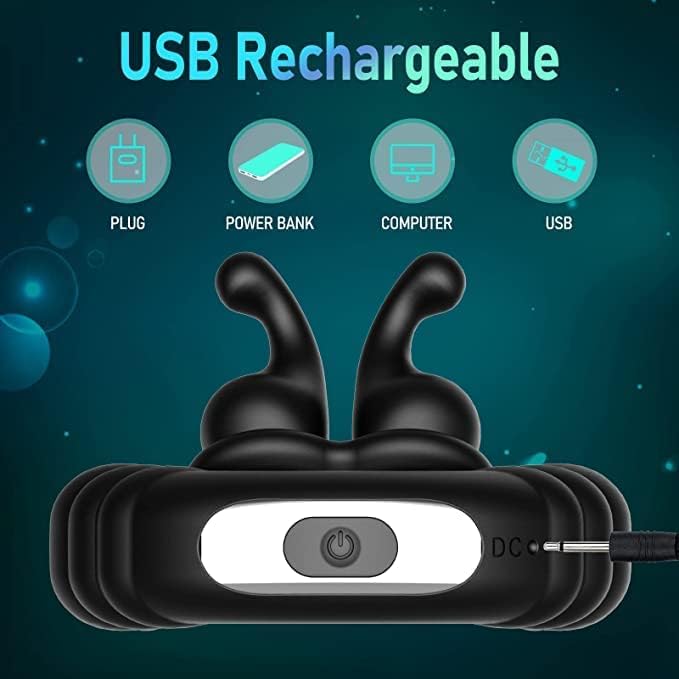 Anillo vibrador con estimulador clitoris ajustable recargable