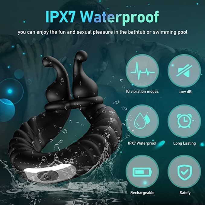 Anillo vibrador con estimulador clitoris ajustable recargable