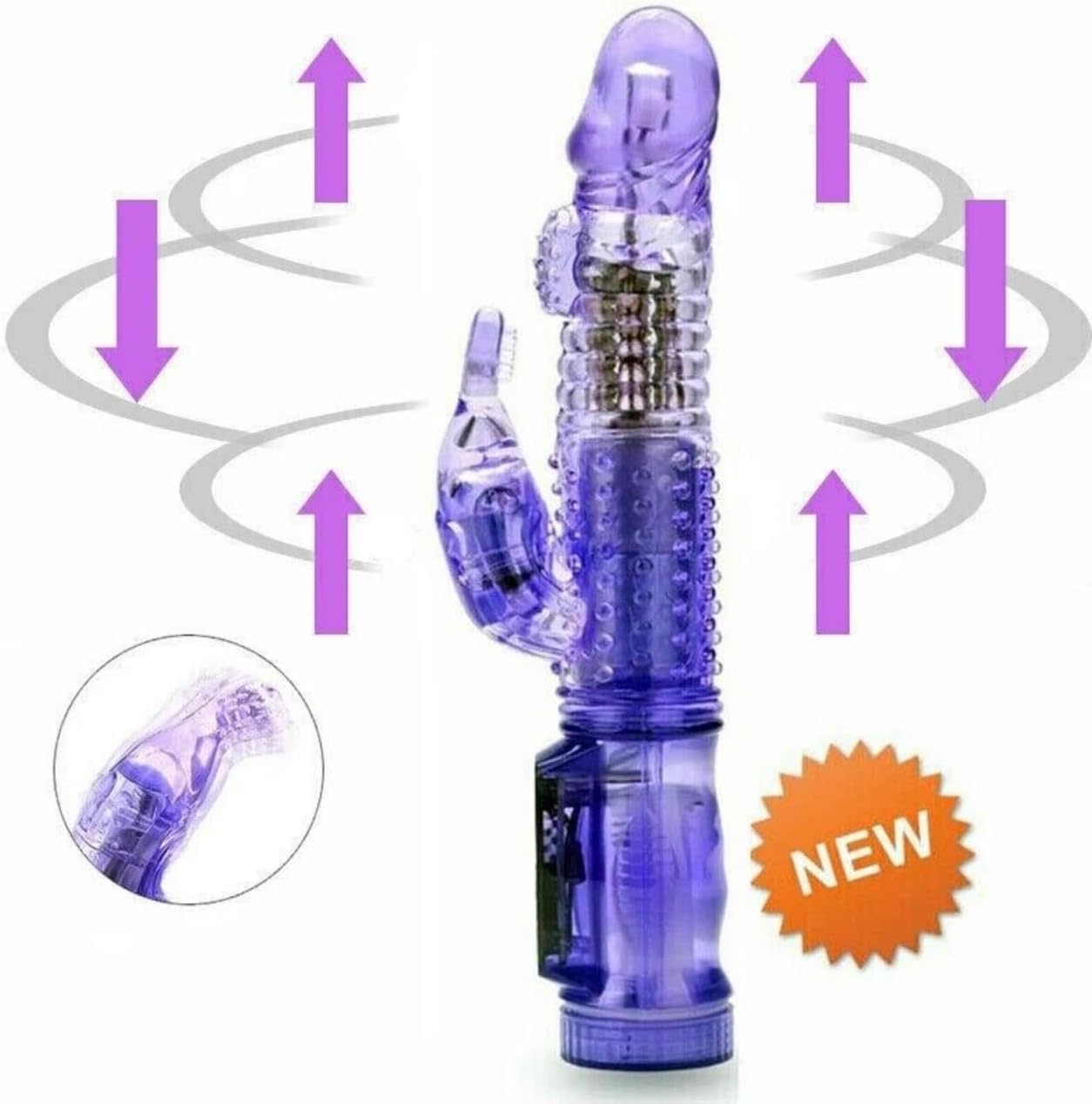 Vibrador Rotador Conejo Doble Estimulacion Recargable