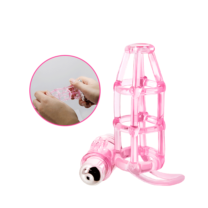Funda de pene jaula vibrador con estimulador clitoris