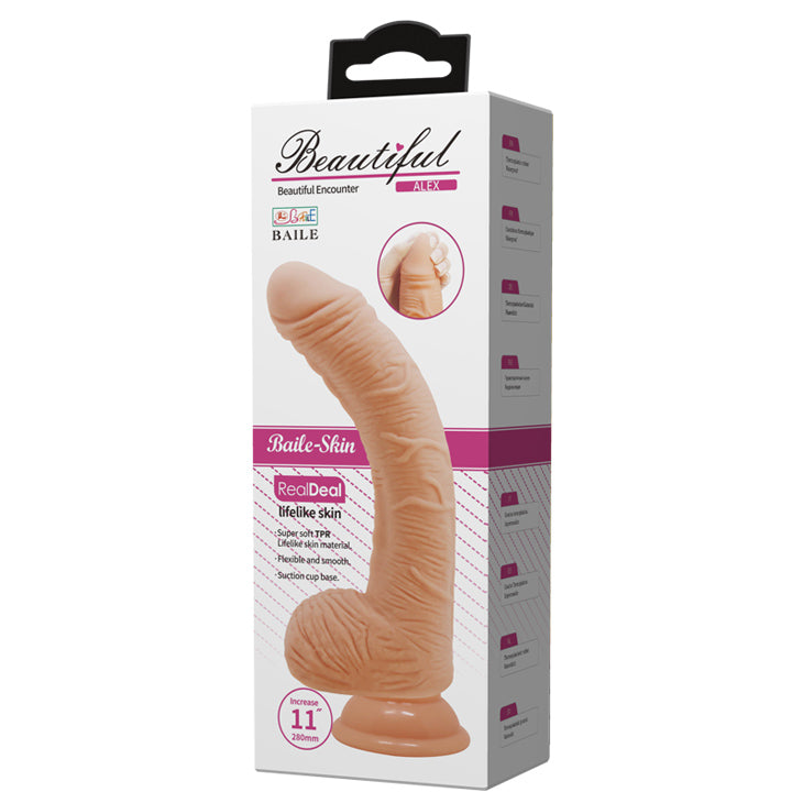 Dildo curvo punto G realista con ventosa / 28cms
