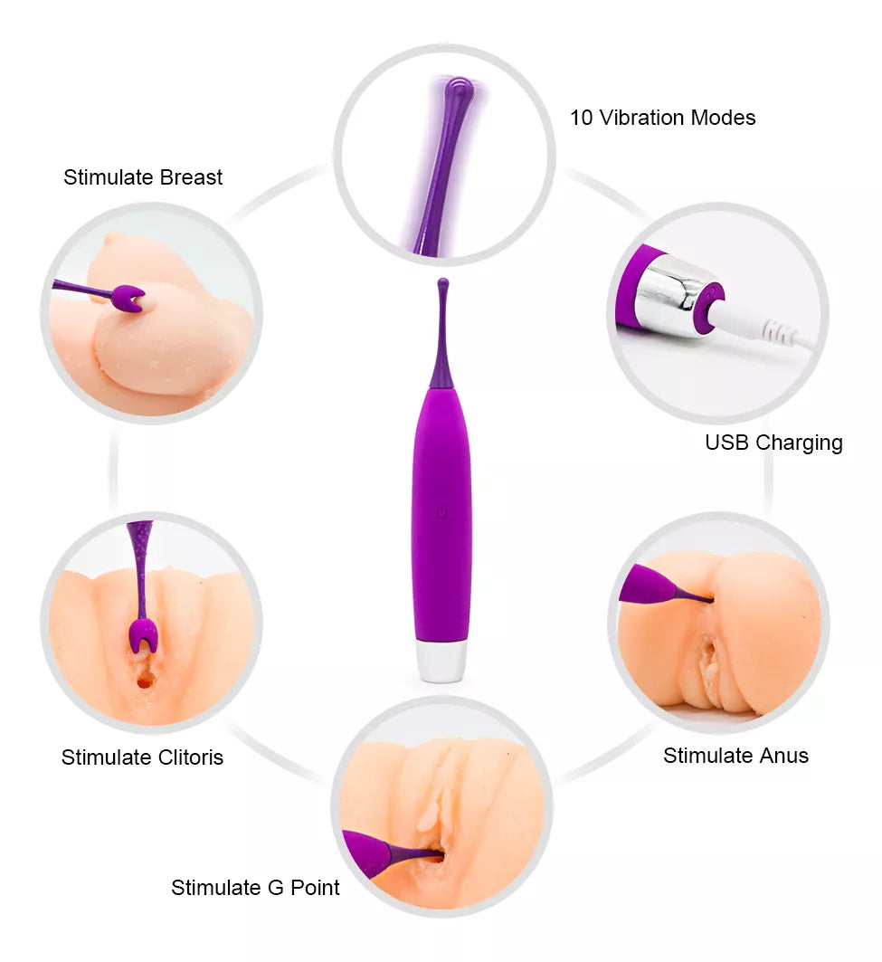 Vibrador varita alta frecuencia clitoris pezones punto G
