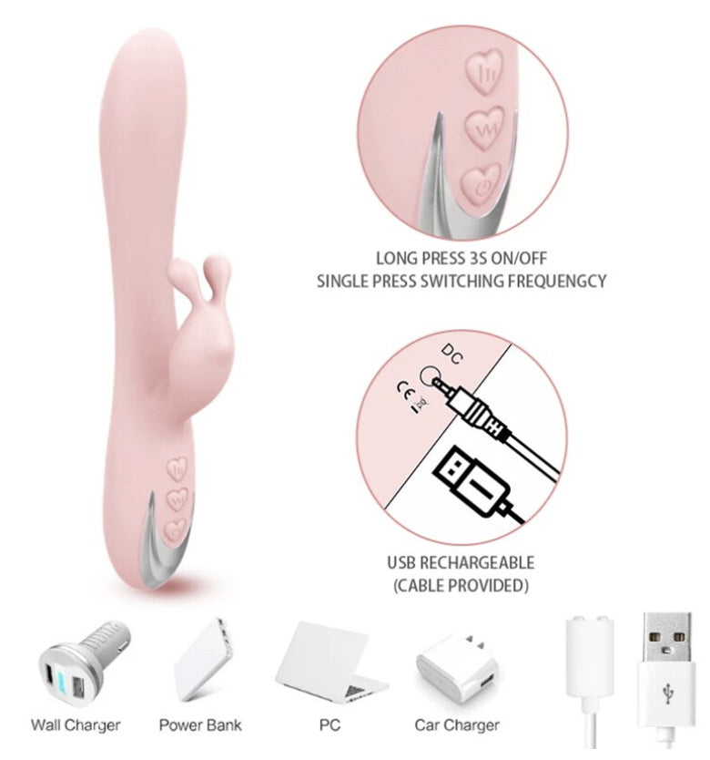 Vibrador doble punto G conejo recargable / Soft rabbit