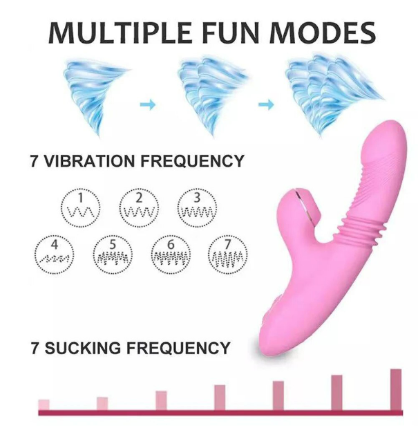 Vibrador succionador calentador con empuje