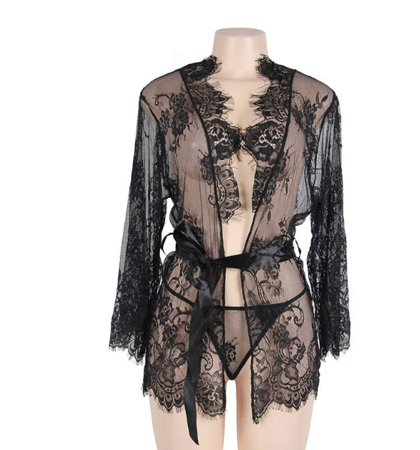 Babydoll bata con encaje