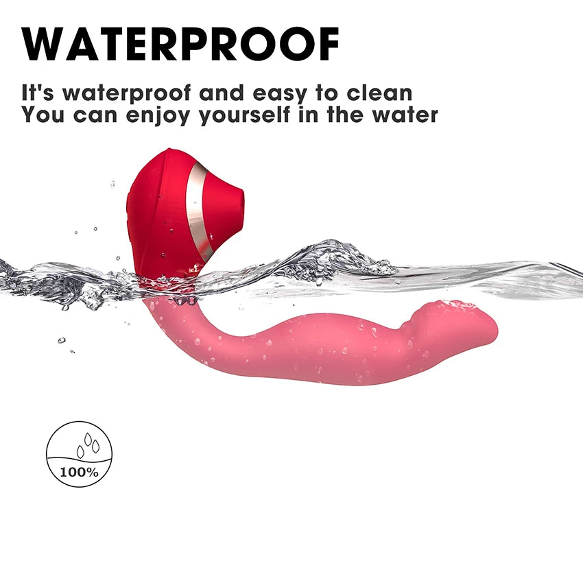 Vibrador y succionador de clitoris flexible