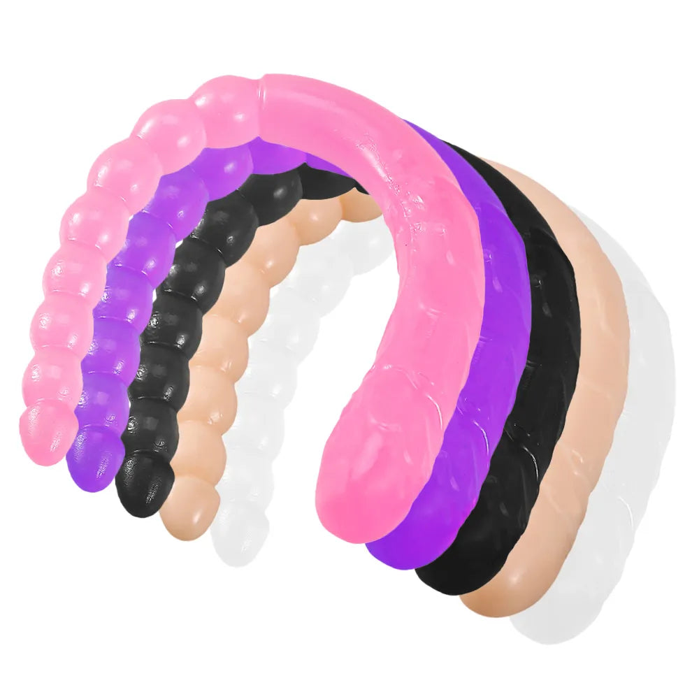 Dildo doble lado con bolas anal jelly / 37cms