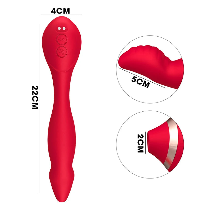 Vibrador y succionador de clitoris flexible