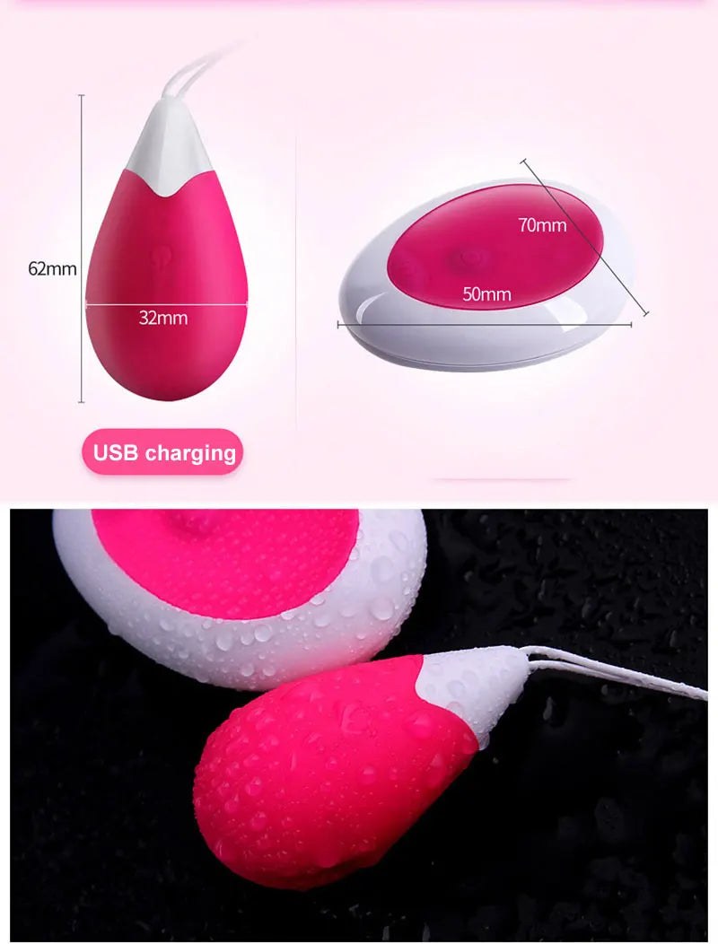 Huevo vibrador parejas de silicona con control remoto
