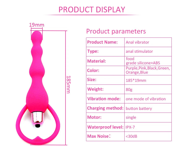 Mini varita vibrador dilatador anal / 17 cms