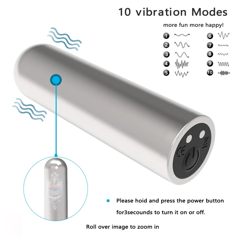 Mini vibrador bala recargable con control remoto