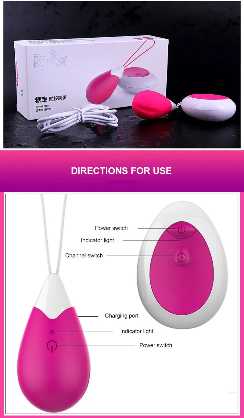 Huevo vibrador parejas de silicona con control remoto