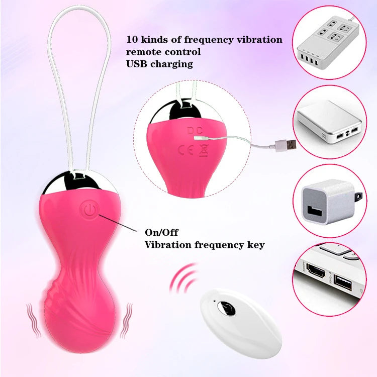 Kit 3 niveles bolas kegel + 1 bola kegel vibrador con control remoto