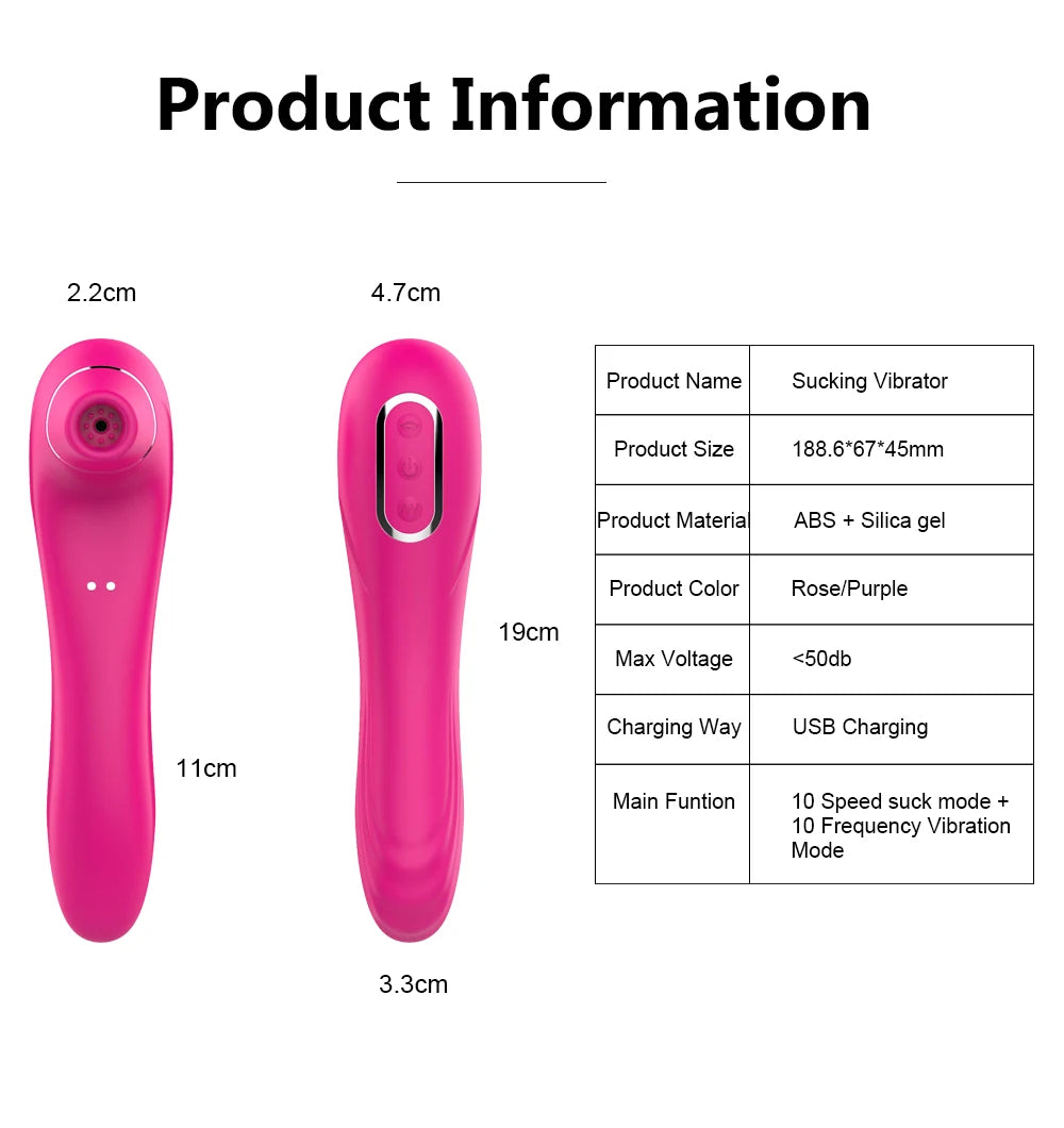 Vibrador succionador clitoris recargable