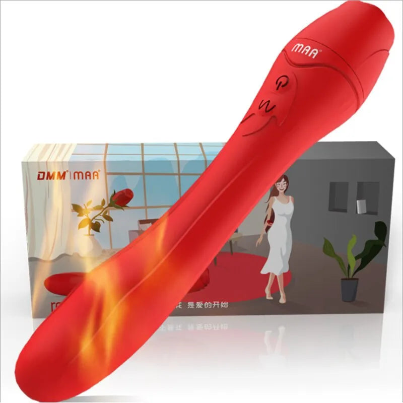 Vibrador punto G rosa con calentador