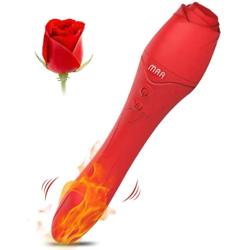 Vibrador punto G rosa con calentador