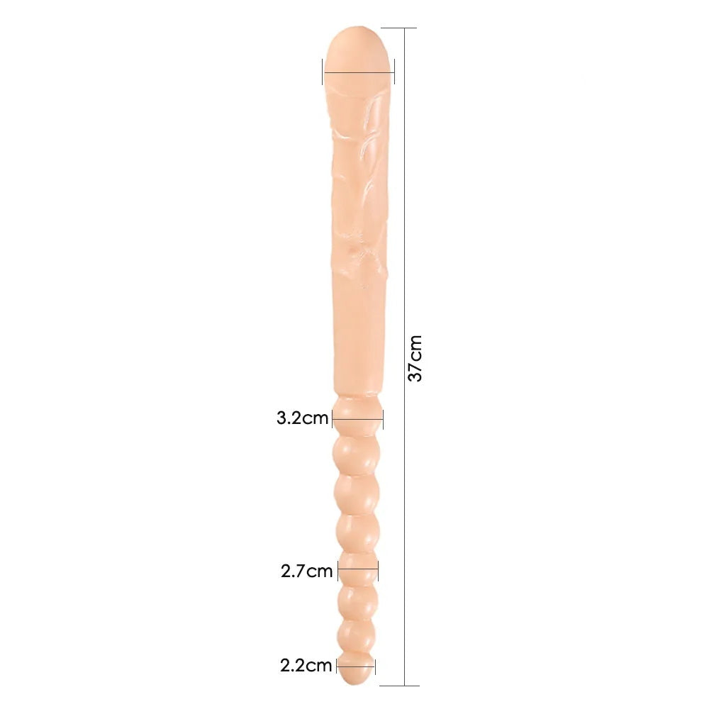 Dildo doble lado con bolas anal jelly / 37cms