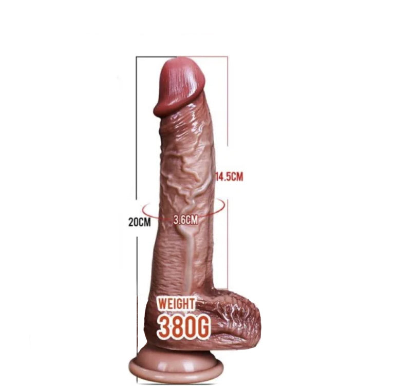 Dildo ultra realista vibrador con empuje rotador calentador control remoto