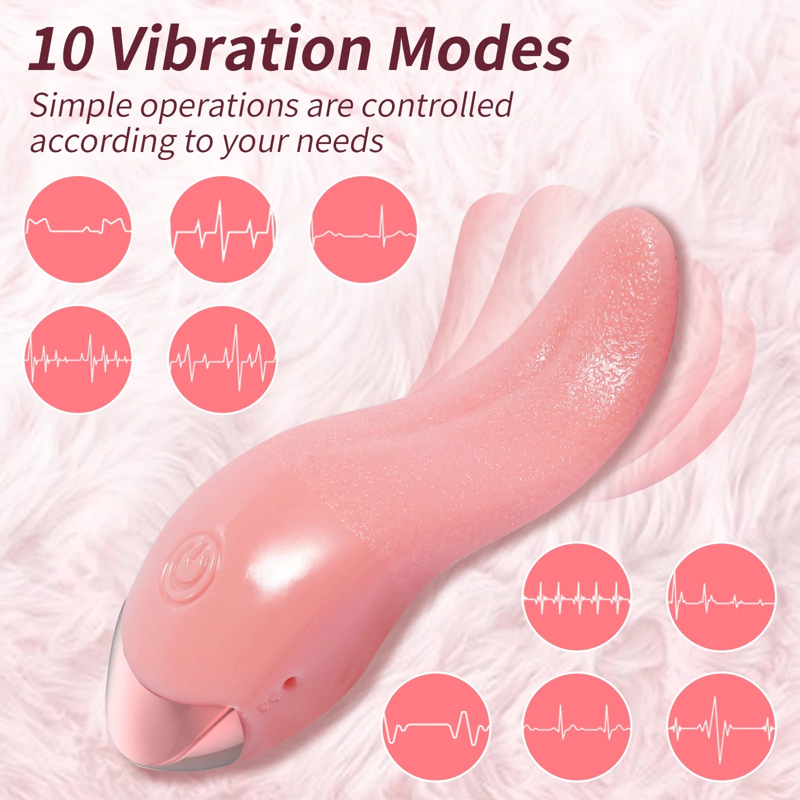 Vibrador lengua realista para punto G clitoris pezones
