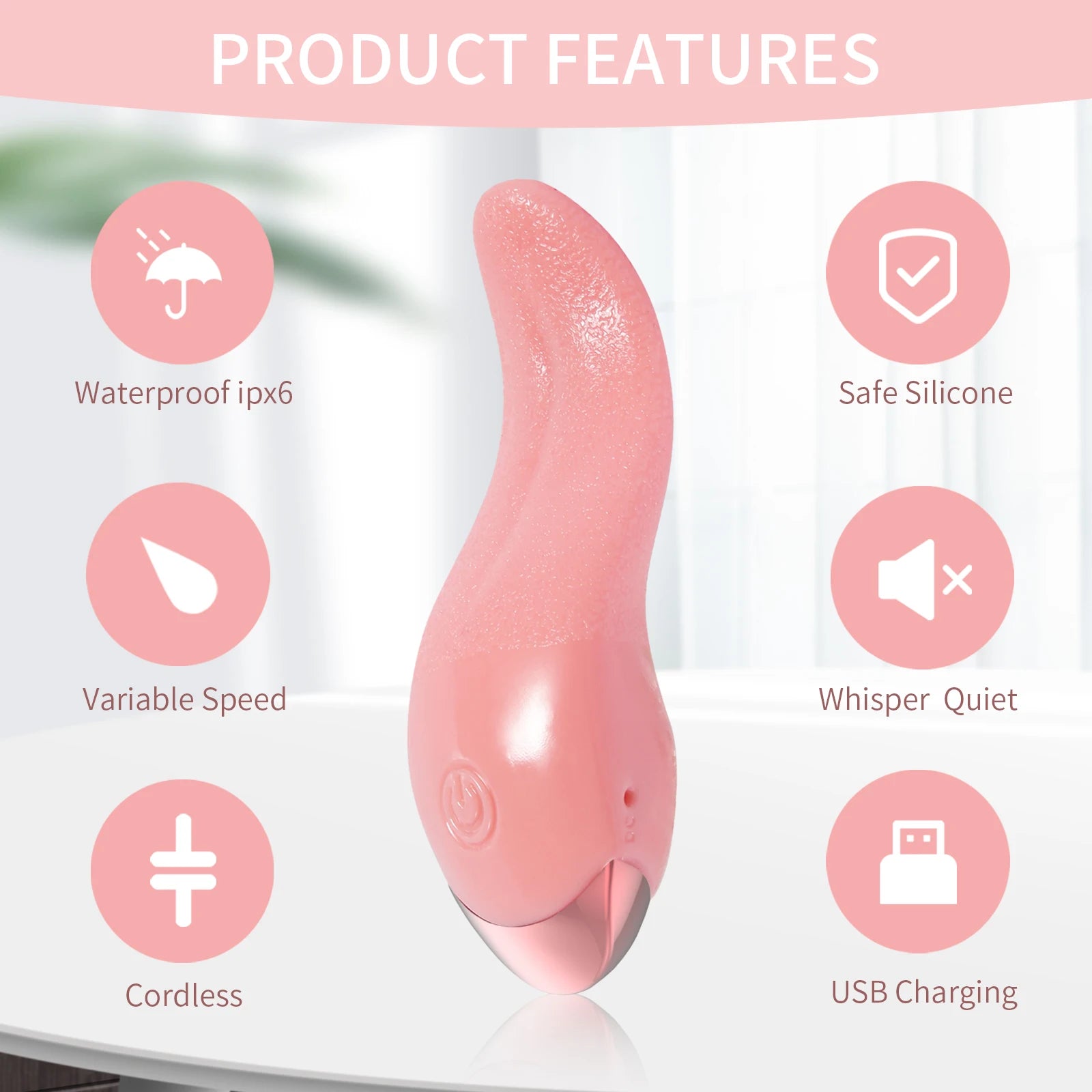 Vibrador lengua realista para punto G clitoris pezones