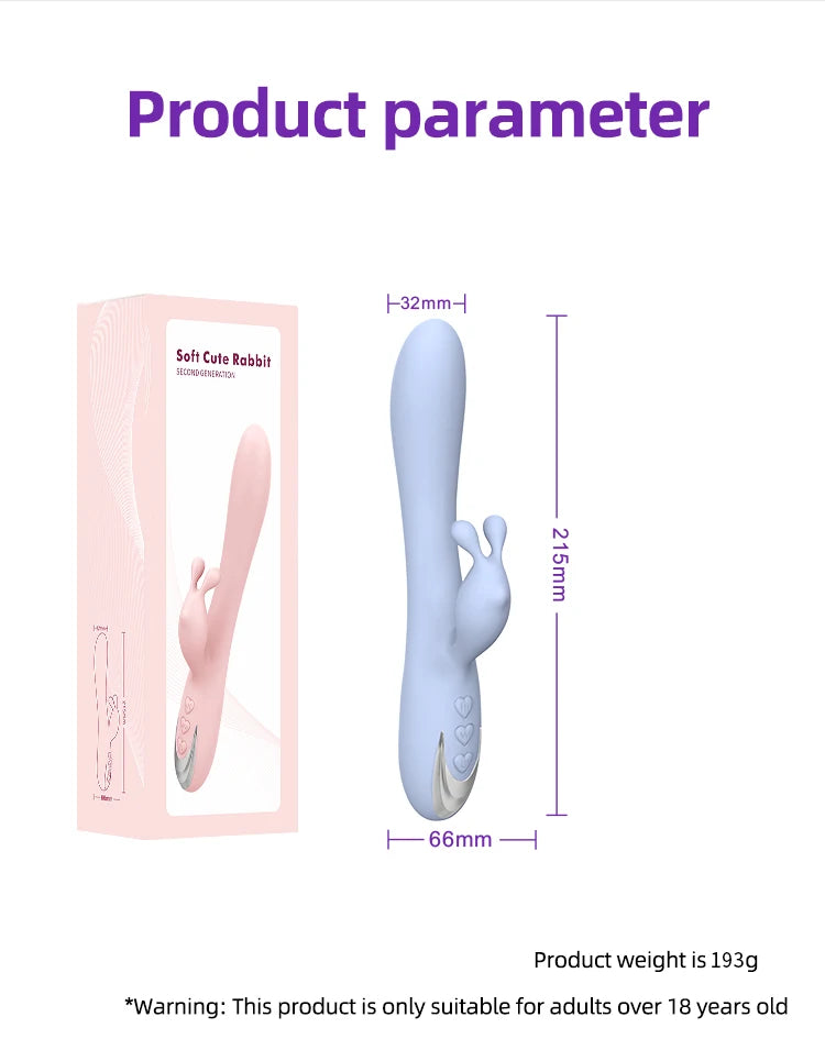 Vibrador doble punto G conejo recargable / Soft rabbit