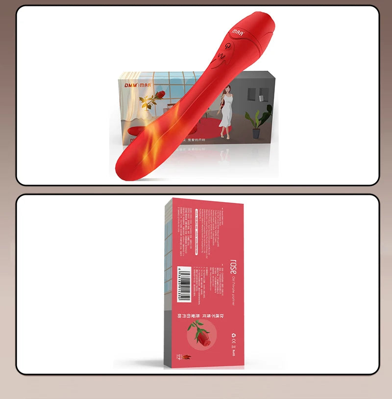 Vibrador punto G rosa con calentador