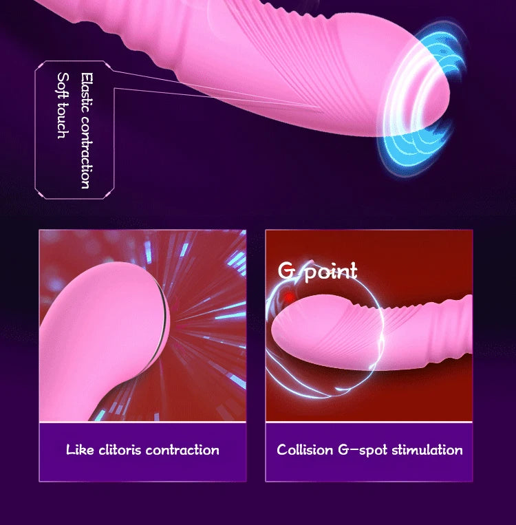 Vibrador succionador calentador con empuje