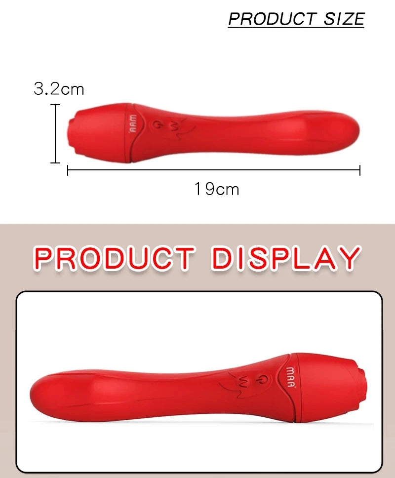 Vibrador punto G rosa con calentador