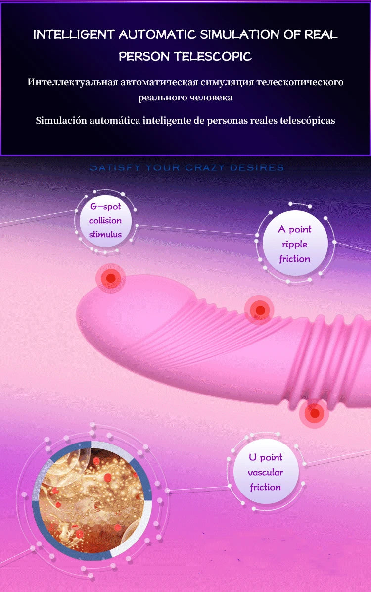 Vibrador succionador calentador con empuje