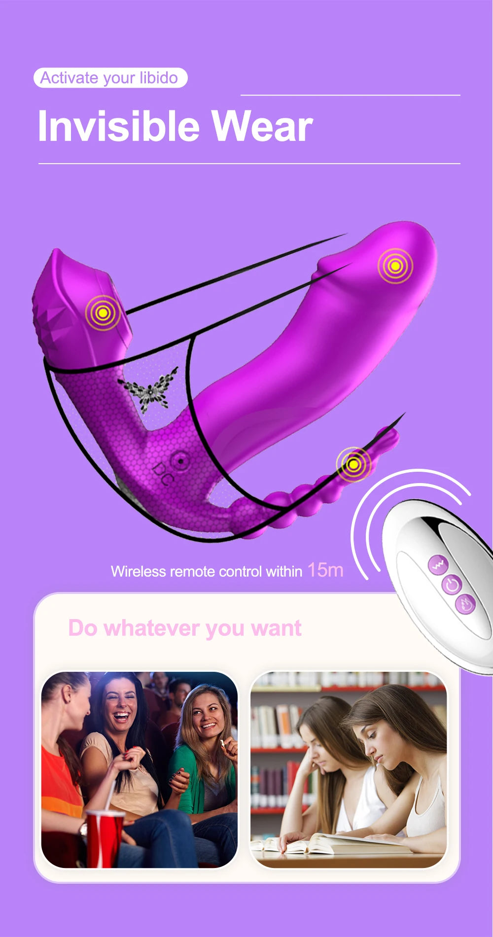 Vibrador succionador clitoris con estimulador anal