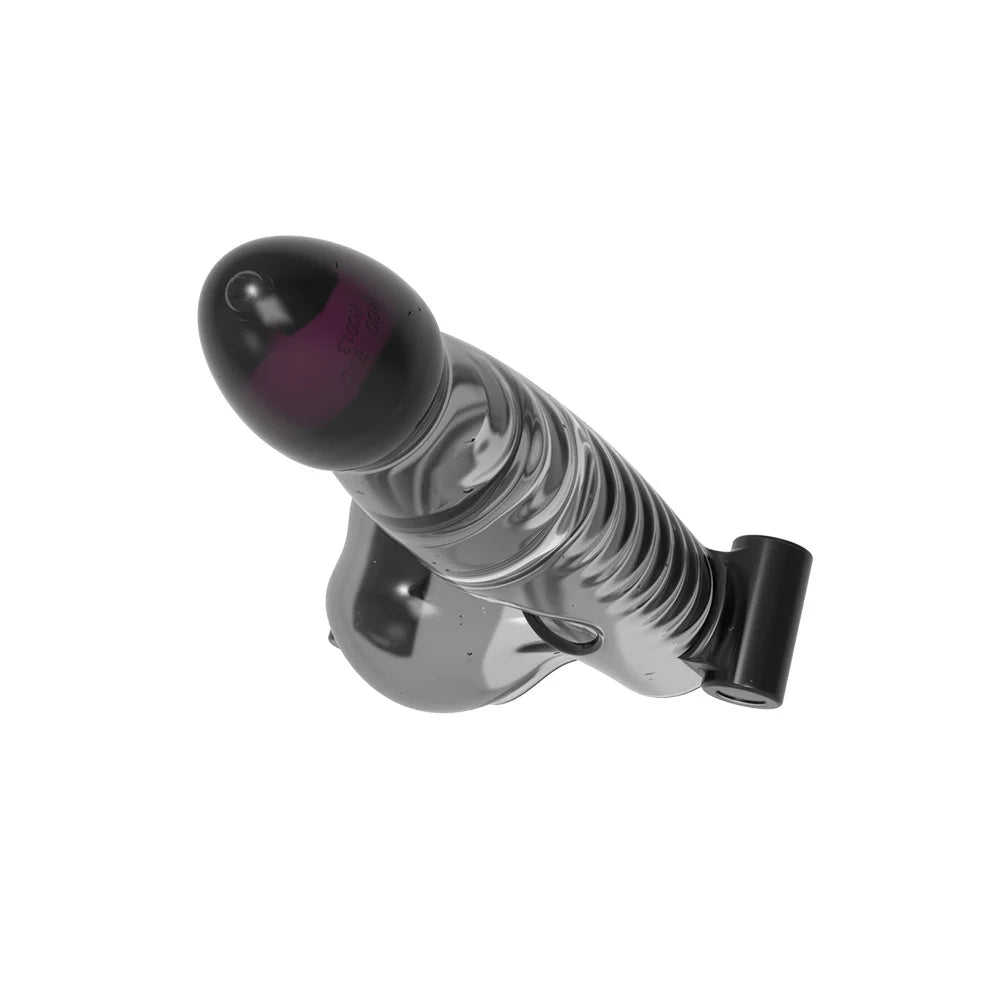 Funda de pene vibrador con estimulador clitoris