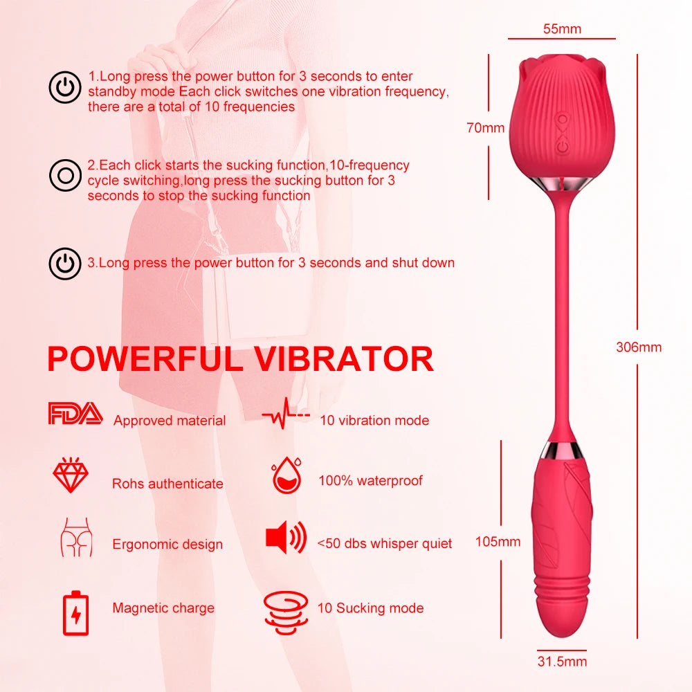Vibrador succionador clitoris rosa