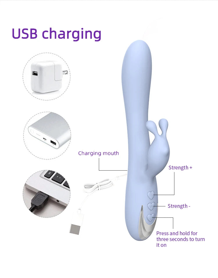 Vibrador doble punto G conejo recargable / Soft rabbit