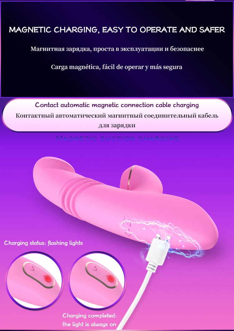 Vibrador succionador calentador con empuje