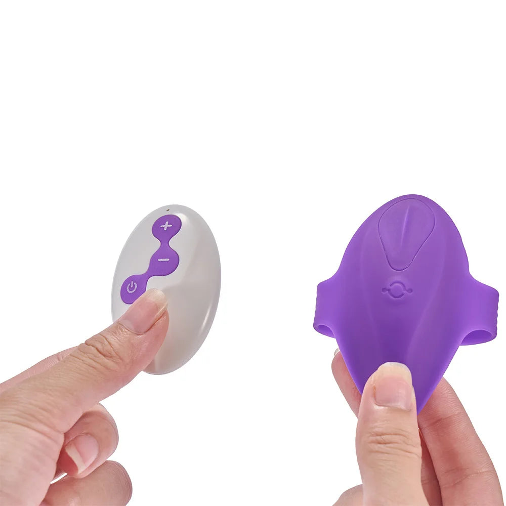 Vibrador de dedos usable con control remoto