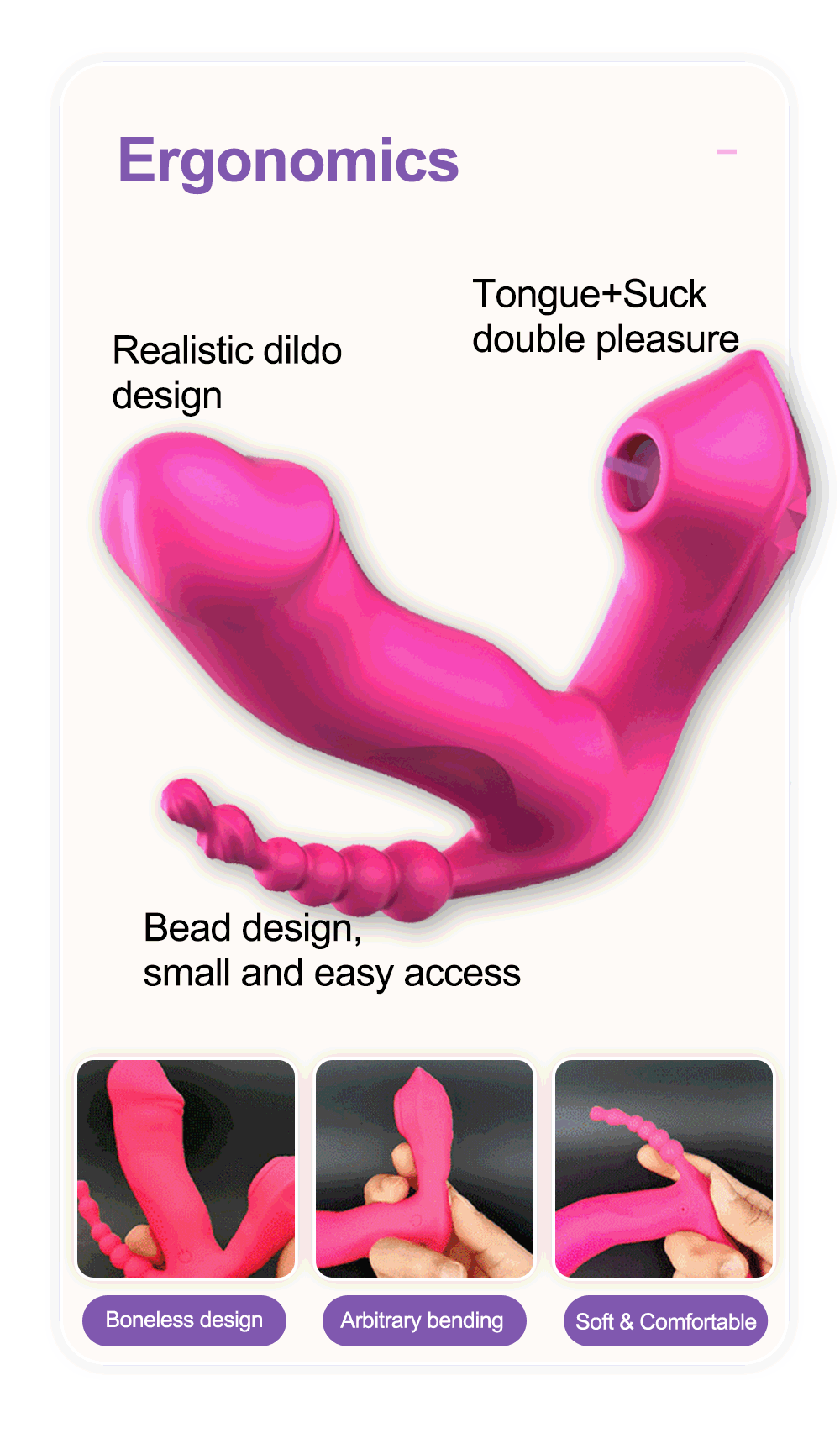 Vibrador succionador clitoris con estimulador anal