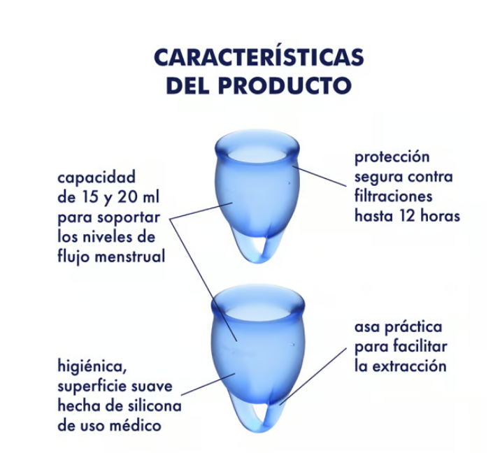 Satisfyer Feel Confident set dos copas menstrual 15 y 20 ml