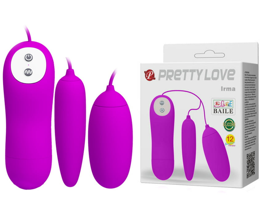 Huevo vibrador doble para parejas con control
