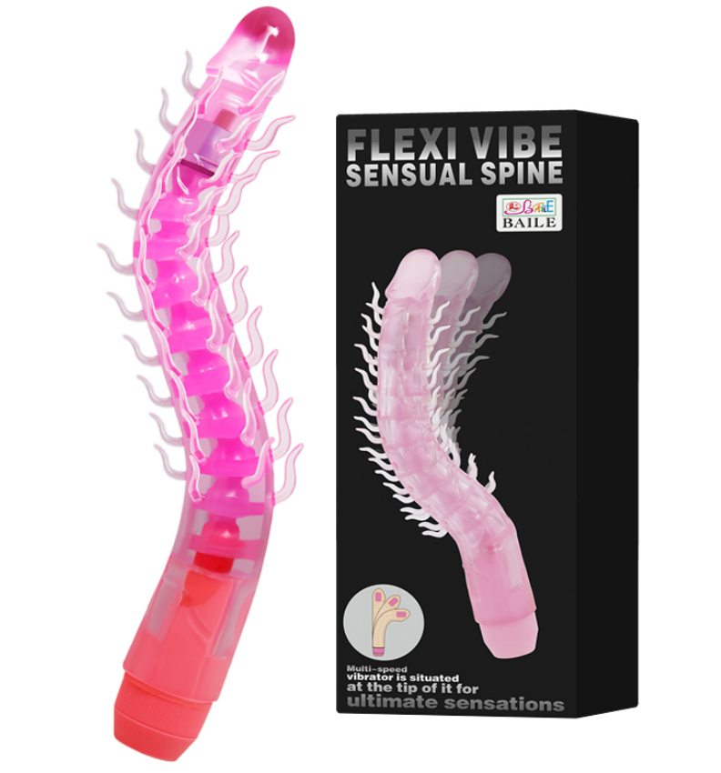Dildo flexible con vibracion / Flexi vibe sensual spine / 23cms