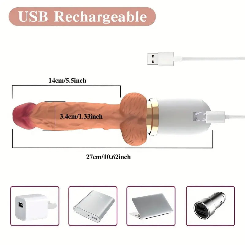 Maquina dildo consolador realista con empuje telescopico