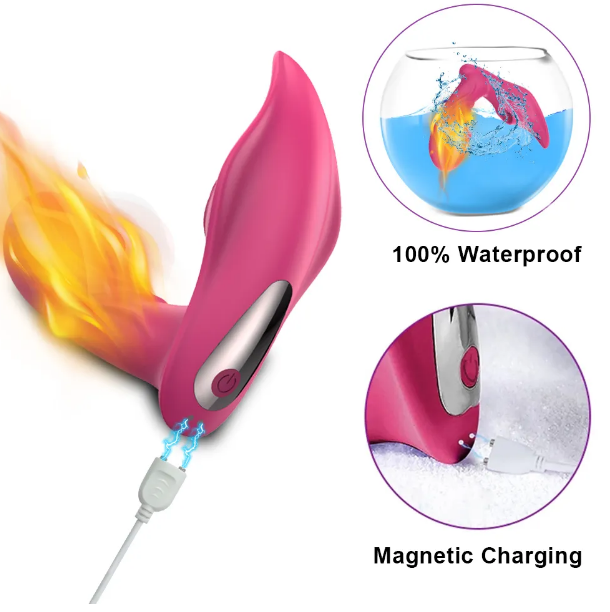 Vibrador y succionador clitoris calentador con control remoto