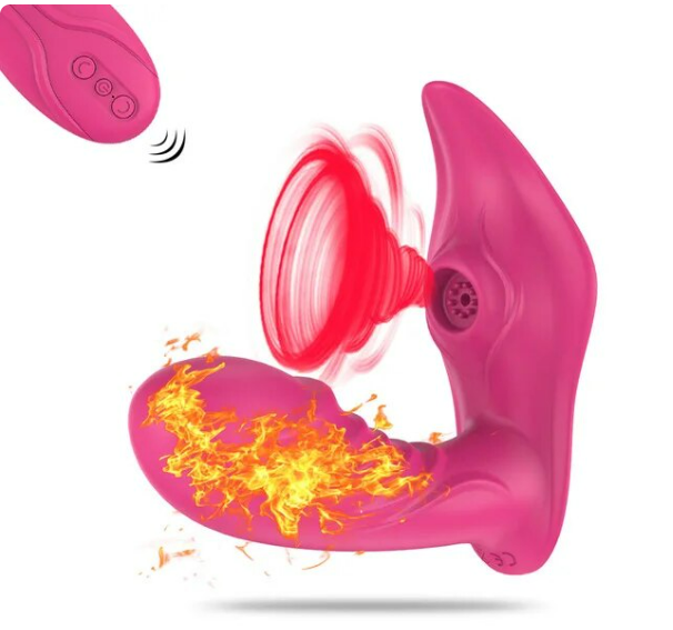 Vibrador y succionador clitoris calentador con control remoto