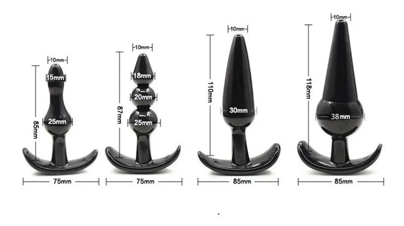 Set 4 dilatadores plugs anales de silicona
