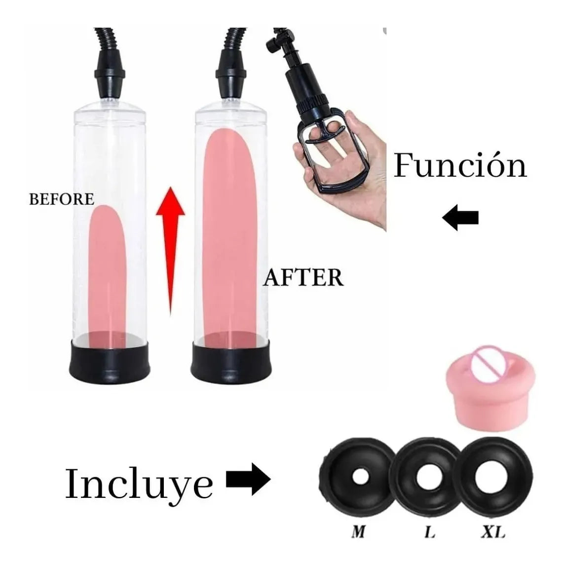 Bomba de vacio con gatillo y masturbador