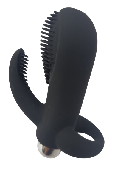 Vibrador bala doble con cepillos estimulador clitoris