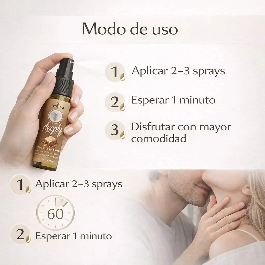 Spray anti arcadas Sexo Oral deeply love you / sabor Caramelo / 30 ml