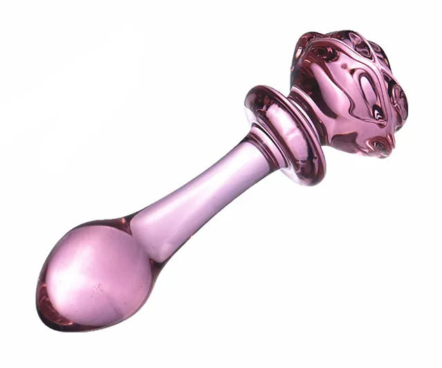 Dildo de vidrio vaginal y anal / 14 cms