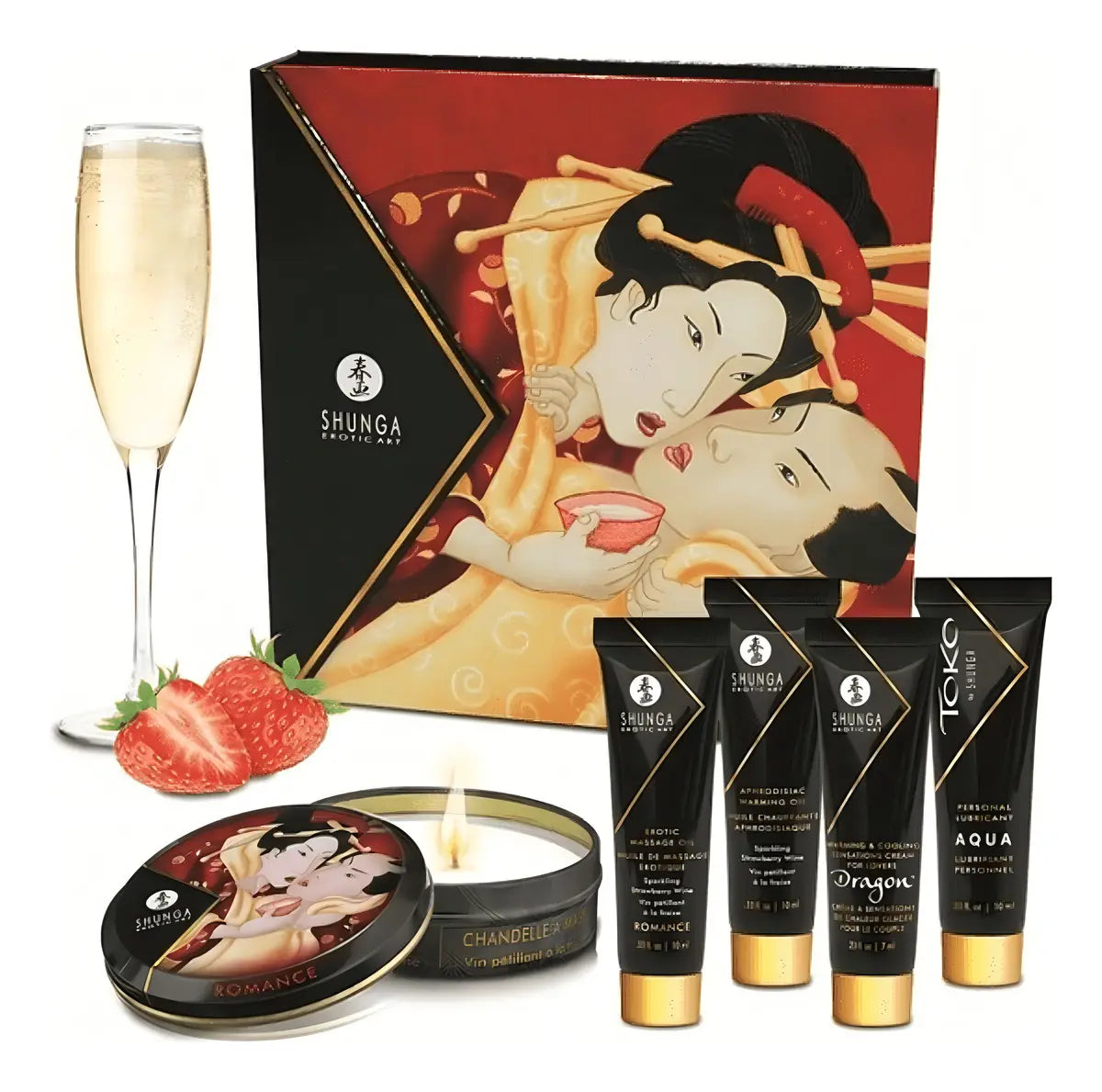 Kit Secretos De La Geisha para parejas / Frutilla